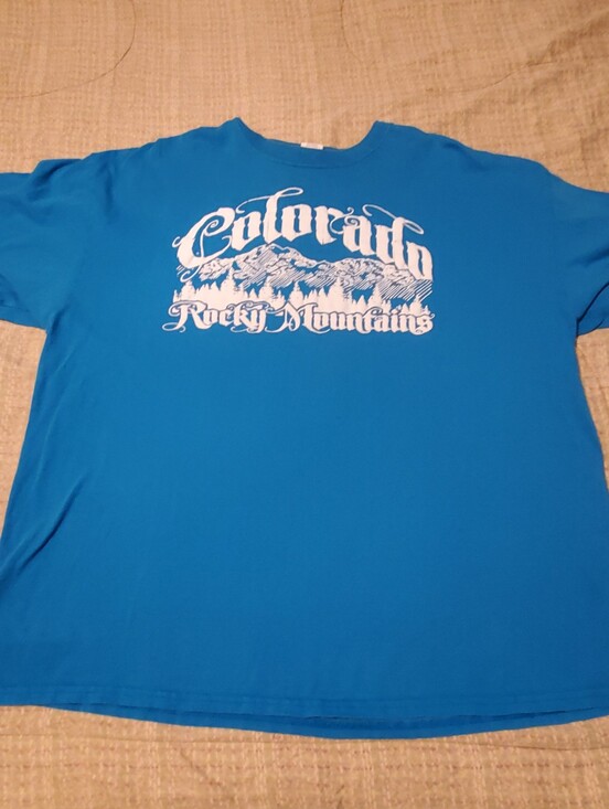 Gildan Other - Vintage Colorado Rocky Mountains Graphic T-Shirt Blue Souvenir Tee Size 2X